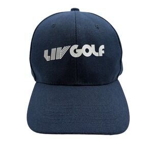 LIV Golf Hat Unisex‎ OS Navy Blue Logo Baseball Cap Adjustable Strapback Sport